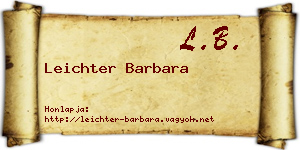 Leichter Barbara névjegykártya